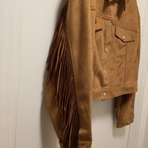 Womens Forever 21 Faux Suede Fringe Jacket - Picture 2 of 7